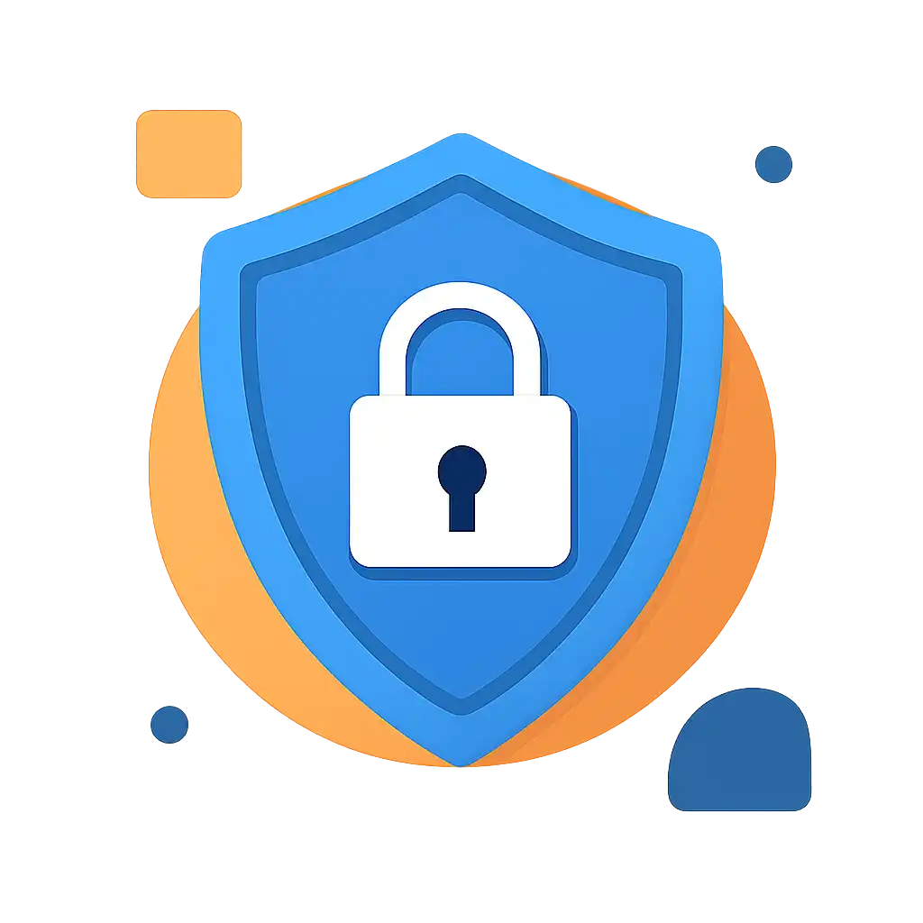 Security shield icon with lock: Jai Club safety visualization